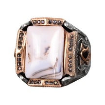 Gerçek Doğal Yemen Akik Taşı Yüzüğü - 925 Ayar Gümüş Yüzük Gümüş