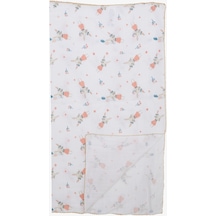 Breeze Yenidoğan Bebek Müslin Battaniye Mutlu Tavşancık Desenli Ekru - Ekru