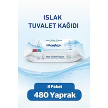 Giggles Islak Tuvalet Kağıdı Suda Çözünen Tuvalete Klozete Atılabilir Mendil 8 Paket 480 Adet