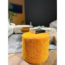 Dolce Puf Peluş Kumaş Silindir Dekoratif Pufidik Puf Bench Turuncu
