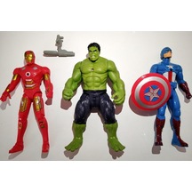 Avengers Demir Adam Hulk Kaptan Amerika 17 Cm 3'lü Işıklı Figür