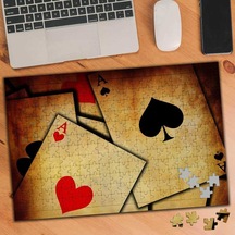 İskambil Kağıtları Retro 240 Parça Puzzle Yapboz-ks699339