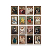 Henri De Toulouse-lautrec Tabloları 16'lı Sticker Seti Defter Laptop Etiketi Çok Renkli