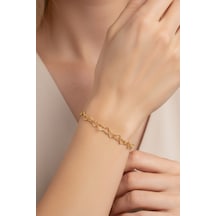 925 Ayar Gümüş 14k Gold Kaplama Kalp Bileklik "aşkın Fısıltısı" Gold