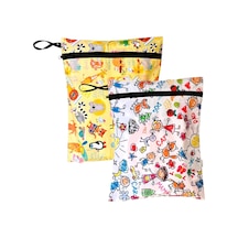 2 Adet, 36 X 30 Cm Summer Ve Family Desen, Sıvı Geçirmeyen Çok Amaçlı Çanta, Ekonomik Set, Yıkanabilir, Fermuarlı Ve Askılı Diğer