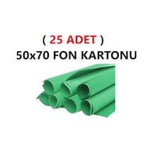 25 Adet 50x70 Cm Koyu Yeşil Renkli Fon Kartonu Rulo Canlı Renk Büyük Boy Anaokulu Kreş Okul