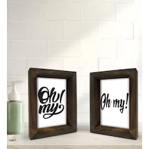 Bk Gift Banyo Dekoratif 2'Li Doğal Masif Ahşap Çerçeve 15X20Cm-13
