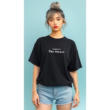 The Future Baskılı Oversize T-shirt Siyah