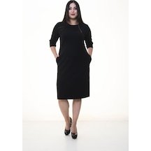 Siyah Cepli Esnek Elbise 34E-1381 Siyah