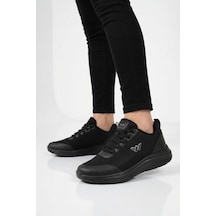 Walkway Siyah Fileli Hafif Esnek Hava Alabilen Unisex Spor Ayakkabı Pete G