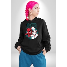 Japon Anime Tengu Maske Kadın Erkek Siyah Kapüşonlu Sweatshirt Hoodie Siyah
