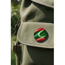 Maldivler Maldives Abstract Ülke Bayraklı Buton Rozet - 44 MM 5 Adet Çok Renkli