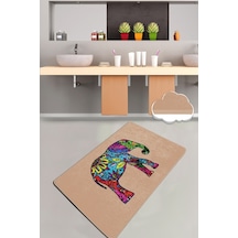 Olıfant Bej 70X120 Cm Banyo Halısı Paspas Yıkanabilir