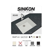 Sinkon Beyaz Granit Eviye 52 x 47 - Sg45 - Sinkon