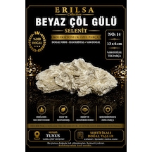 Sertifikalı Beyaz Çöl Gülü Selenit Taşı Kütle - 13x6 Cm Koleksiyo