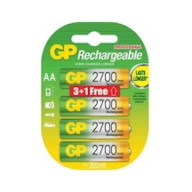 GP 2700 mAh AA Şarj Edilebilir Kalem Pil 3+1 Adet
