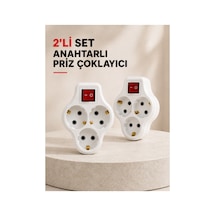 Anahtarlı 3 Çıkışlı Priz Çoğaltıcı Ev Ofis İçin Kablosuz 2 Li Avantajlı Set 0 1 - 10 M