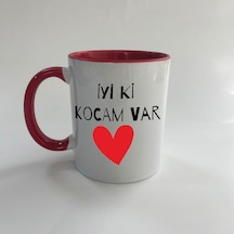 İyi Ki Kocam Var Baskılı Kırmızı Mega Sevgililer Günü Kupası