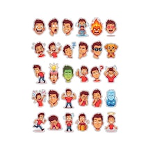 30 Adet Eğlenceli Karakter İfadeleri Sticker Seti - Laptop Telefon Defter İçin Çok Renkli