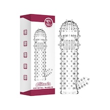Hızlı Express Baile Clitoris Crystal Sleeve Tırtıklı Uzatmalı Silikon Penis Kılıfı