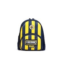 Fenerbahçe Lisanslı Çubuklu Anaokulu Çantası - Suni Deri Panelli 2 Bölmeli Konforlu Sırt Çantası Çok Renkli