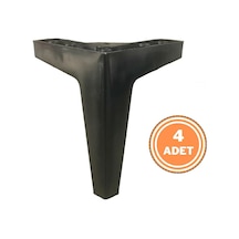 4 Adet Kartal Lükens Ayak Mobilya Koltuk Çekyat Ayağı 15 Cm Siyah