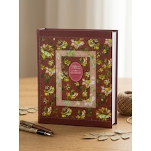 Rabsev Rs4 Fotoğraf Albümü 10x15cm 200 Fotoğraf Kapasiteli Bordo Renkli Çiçek Desenli Anı Albümü