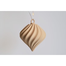 Ahşap Desen Yılbaşı Süsü Modern Dekoratif Obje 12cm