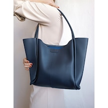Glemix Clementine Lacivert Tote Kadın Fermuarlı Omuz Çantası Lacivert Glemix Clementine Lacivert Tote Kadın Fermuarlı Omuz Çantası Lacivert