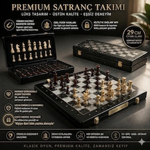 Kişiye Özel İsim Yazılabilir Lüks Mermer Desen Ahşap Manyetik Satranç Seti 29 Cm Premium Oyun Takımı