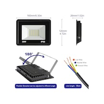 30w Led Spot, Dış Mekan 3000lm Led Duvar Spot Lambası, Dış Mekan Spot Işığı, Soğuk Beyaz 6000 K Su Geçirmez Ip66 Led Işıklı Spot, Atölye Garaj Bahçe İçin Diğer