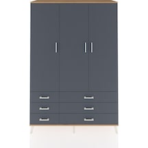 Hyperion Dolap 5 Raflı 6 Çekmeceli Tek Askılı 132x44x195 Çam-antrasit/antrasit Antrasıt/antrasıt