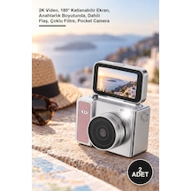 2 Adet Mini Vlog Kamerası 2k Video, 180 Katlanabilir Ekran, Anahtarlık Boyutunda, Dahili Flaş, Çoklu Filtre, Pocket Camera
