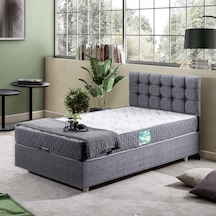 Venedik Tek Kişilik Baza Başlık Comfort Ortopedik Yatak Seti - Gri 90 x 190