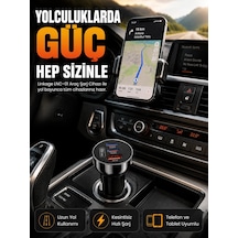 60w Araç Şarj Cihazı Çift Type-c Pd Ve Usb Qc3.0 Hızlı Şarj Adaptörü