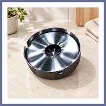 Bezos Tekli Büyük Üstü Kapalı Metal Küllük Dlra