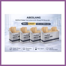 Bezos Abeslang 100'lü 5 Paket Tek Kullanımlık Ahşap Dil Basacağı Non Steril Medikal Spatula Toplam 500 Adet Rengaren