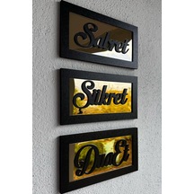 Sabret Şükret Dua Et 3'lü Tablo Seti Duvar Süsü