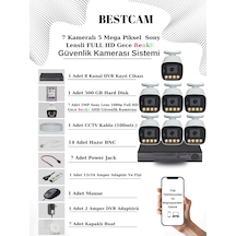7 Kameralı Set 5 Mp Sony Lensli Full Hd Gece Renkli Set 500gb Hdd