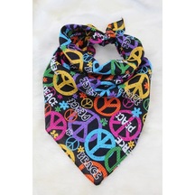 Shopiolog Pamuklu Peace Barış Desenli Bandana