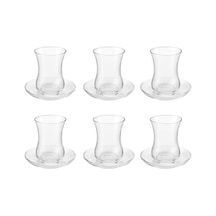 12 Parça Klasik Çay Seti 6 Çay Bardağı Ve 6 Çay Tabağı, Şeffaf Cam, 8 Cm Bardak, 10 Cm Tabak, Şık Ve Dayanıklı Tasarım Aeropress