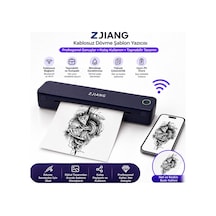 Netum Zjiang Bluetooth Taşınabilir Profesyonel Dövme Şablonu Tattoo Yazıcısı Termal Yazıcı Siyah
