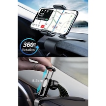 Araba Gösterge Üstüne Takılan 360 Dönebilen Kıskaçlı Telefon Tutucu Tutacağı