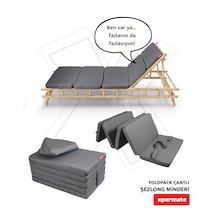 Xpermate Katlanır Şezlong Minderi Çantalı Cepli Foldpack 30x60gri
