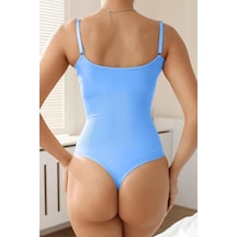 Mistirik Mimola Model Ekstra Toparlayan Ve Sıkılaştıran Zıbınlı Body Örme String Korse Buz Mavi Renk055 Buz Mavi