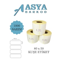 Etiket - Kuşe Etiket 80x50 1000 Sarım 1 Rulo 50x80 Etiket - Kuşe Etiket 80x50 1000 Sarım 1 Rulo 50x80