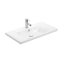 Sanovit Soft 80 CM Konsollu Oval Köşeli Lavabo Beyaz
