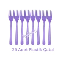 Plastik Çatal 25'li Mor Çatal Renkli Tüm Yaşlar