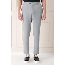 Efor Comfort Fit Beli Lastikli Balıksırtı Dokuma Casual Gri Pantolon P 1155 Gri