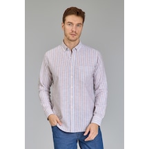 Bisse Paşa Yaka Regular Fit Uk Gömlek T Cep Kahve Gmktn3ps224008 D11 Kahve
